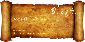 Bozsó Éva névjegykártya