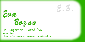 eva bozso business card