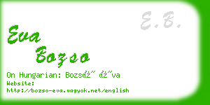 eva bozso business card